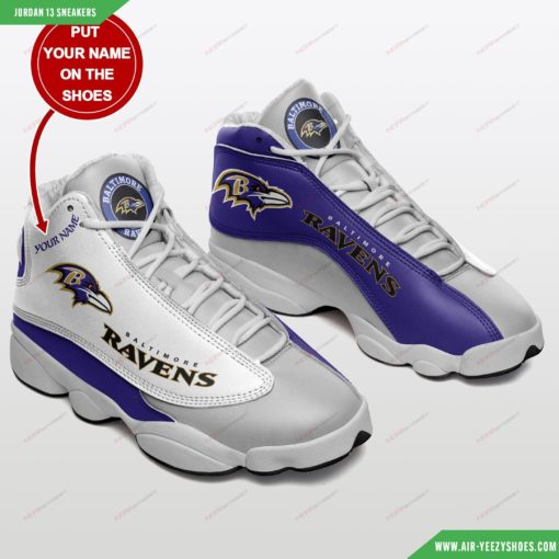 Baltimore Ravens Personalized Football Air JD13 Sneakers