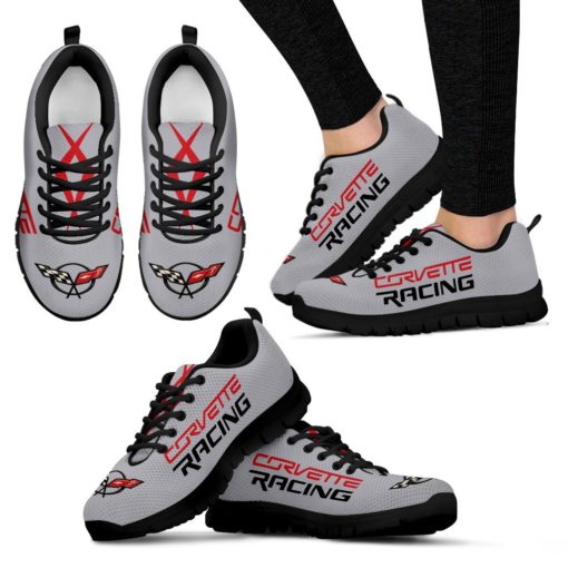 Chevrolet Corvette Breathable Running Shoes - Sneakers Blade Silver Metallic