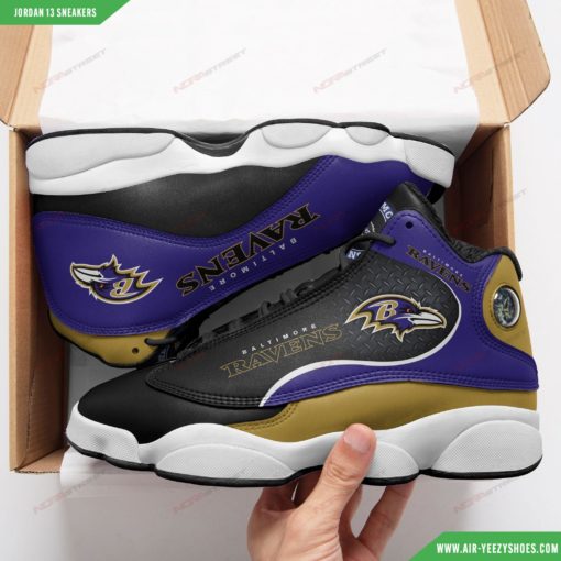 Custom Baltimore Ravens Air Jordan 13 Sneakers 4