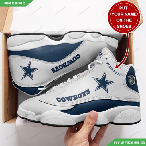 Dallas Cowboys Personalized Football Air JD13 Sneakers