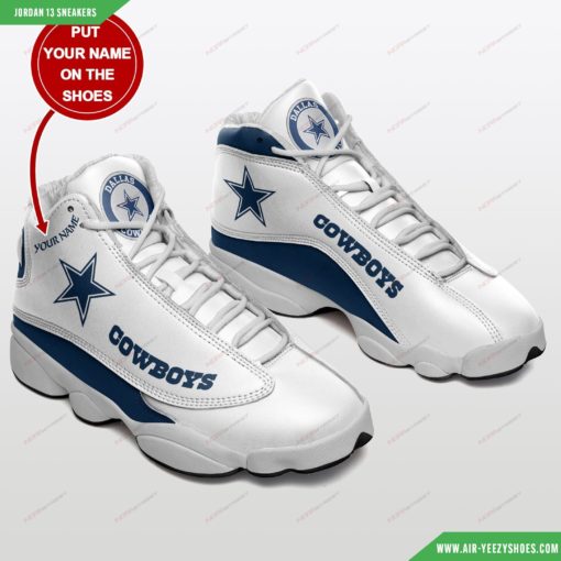 Dallas Cowboys Personalized Football Air JD13 Sneakers