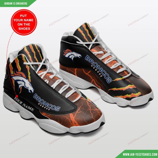 Denver Broncos Personalized Air Jordan 13 Sneakers