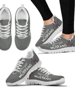 Ford Mustang Breathable Running Shoes Gray