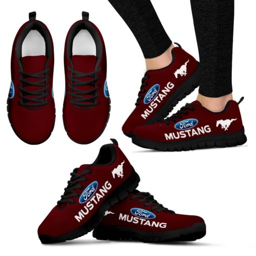 Ford Mustang Breathable Running Shoes – Sneakers Maroon