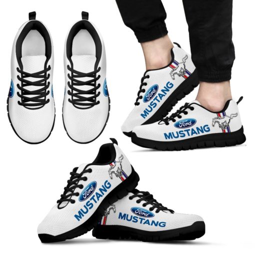 Ford Mustang Breathable Running Shoes White Blue