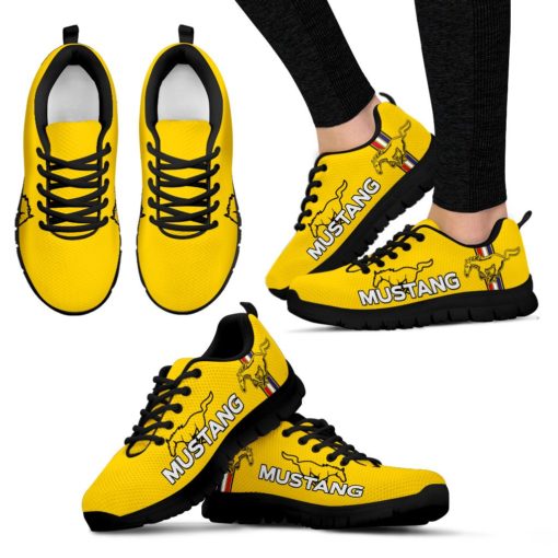 Ford Mustang Breathable Running Shoes Yellow