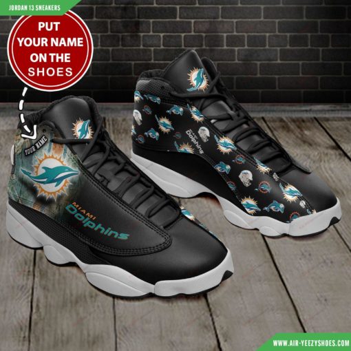 Miami Dolphins Football Personalized Air JD13 Sneakers