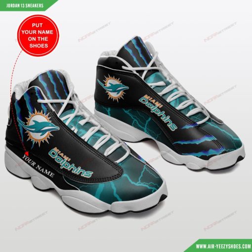 Miami Dolphins Personalized Football Air JD13 Sneakers