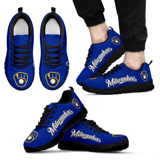 MLB Milwaukee Brewers Retro Breathable Running Shoes