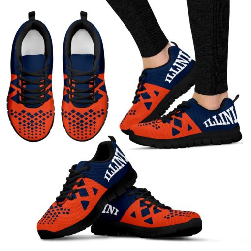NCAA Illinois Fighting Illini Breathable Running Shoes - Sneakers AYZSNK214