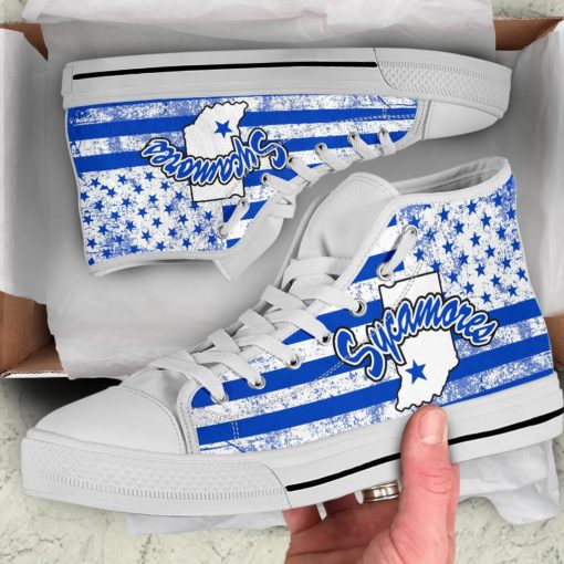 NCAA Indiana State Sycamores Canvas High Top Shoes