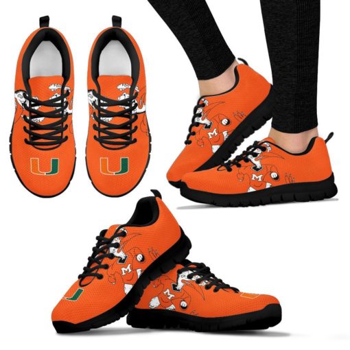 NCAA Miami Hurricanes Breathable Running Shoes