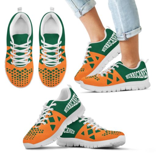 NCAA Miami Hurricanes Breathable Running Shoes AYZSNK217