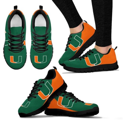 NCAA Miami Hurricanes Breathable Running Shoes - Sneakers