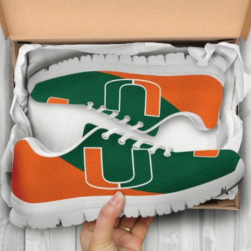 NCAA Miami Hurricanes Breathable Running Shoes - Sneakers