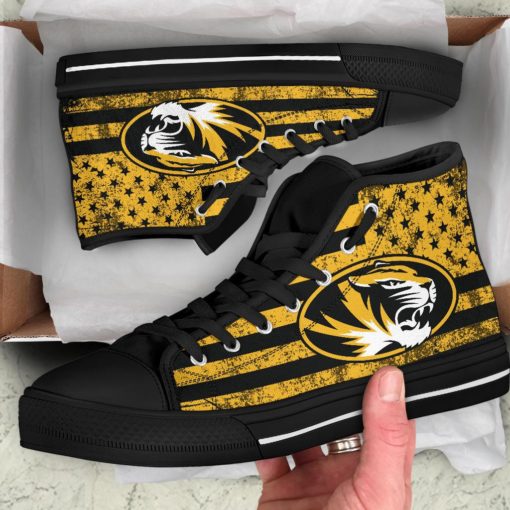 NCAA Missouri Tigers Canvas High Top Shoes