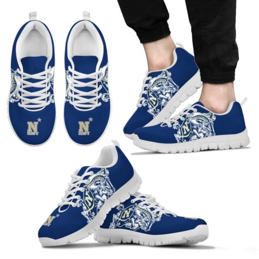 NCAA Navy Midshipmen Breathable Running Shoes