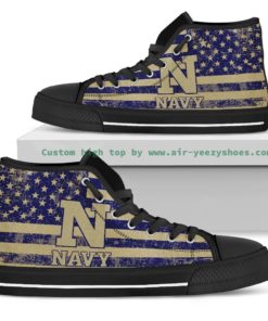 NCAA Navy Midshipmen Canvas High Top Shoes