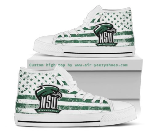 NCAA Northeastern State Riverhawks Canvas High Top Shoes