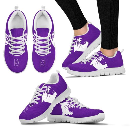 NCAA Northwestern Wildcats Breathable Running Shoes