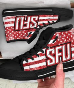 NCAA Saint Francis (PA) Red Flash High Top Shoes