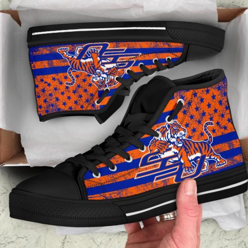 NCAA Savannah State Tigers Canvas High Top Shoes