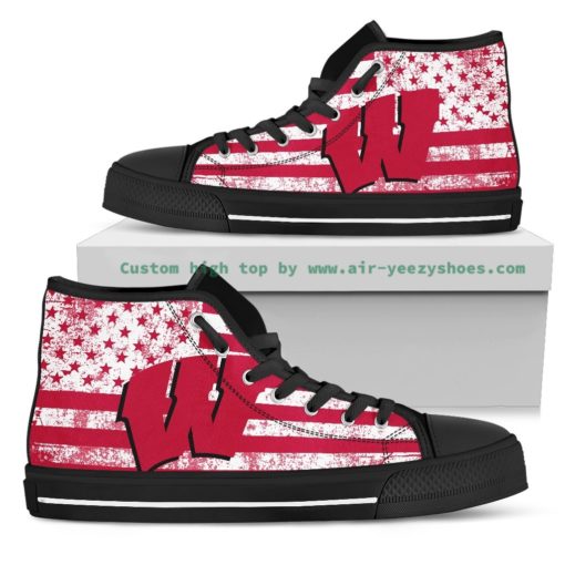 NCAA Wisconsin Badgers Canvas High Top Shoes