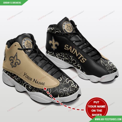 New Orleans Saints Personalized Football Air JD13 Sneakers