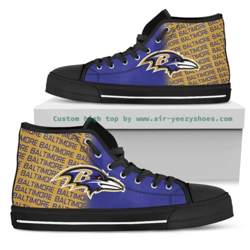 NFL Baltimore Ravens Canvas High Top Shoes