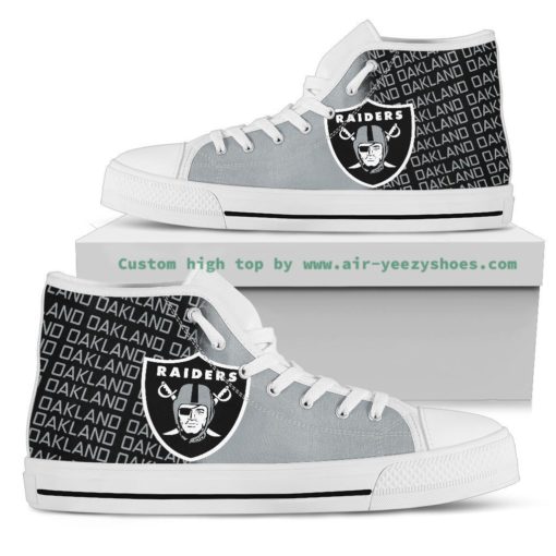 NFL Oakland Raiders High Top Canvas Shoes