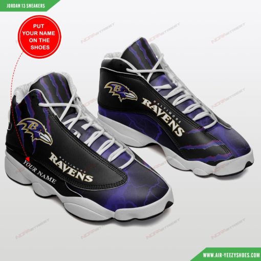 Personalized Baltimore Ravens Football Air JD13 Sneakers