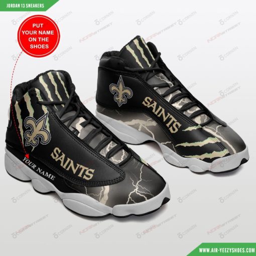 Personalized New Orleans Saints Football Air Jordan 13 Custom Shoes
