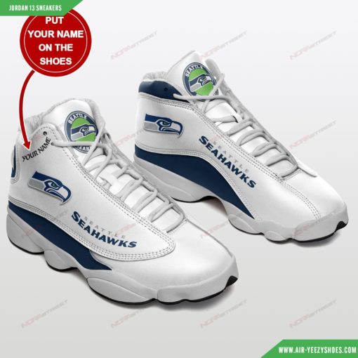 Seattle Seahawks Personalized Football Air Jordan 13 Shoes