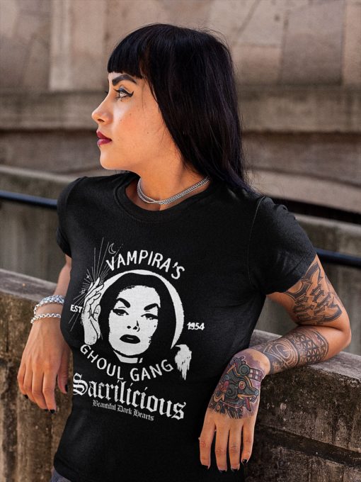 Sacrilicious Vampira Vintage Print Unisex T-Shirt