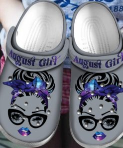 August Girl Personalised Birth Month Crocs Clog Shoes