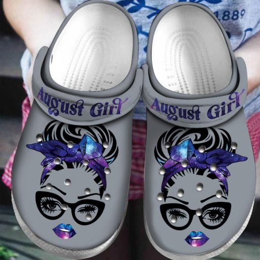 August Girl Personalised Birth Month Crocs Clog Shoes