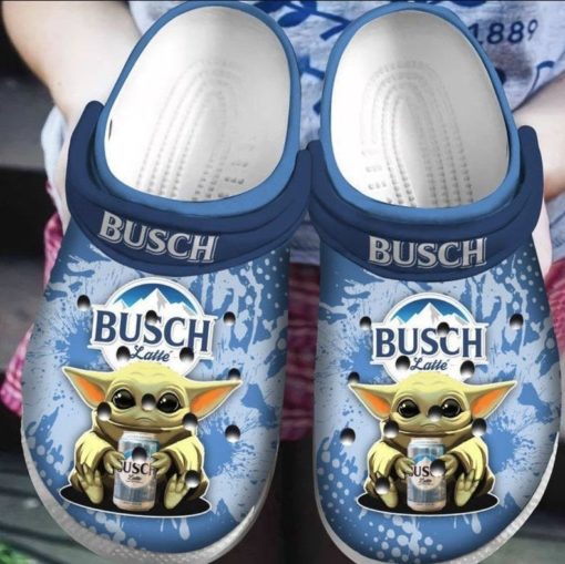 Baby Yoda Hug Busch Latte Crocband Crocs Clog Shoes