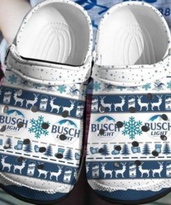 Busch Light Christmas Tree Crocs Clog Shoes