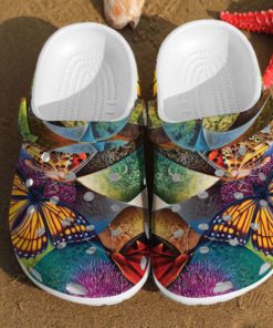 Butterfly Illusion Art Watercolor Unisex Birthday Gifts Crocs Clog Shoes