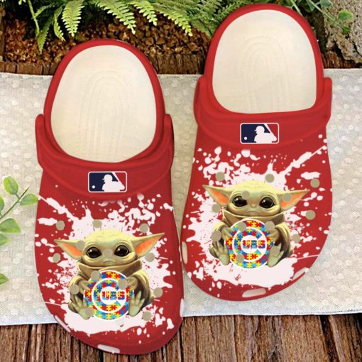Chicago Cubs Baby Yoda Autism Crocs Clog Shoes