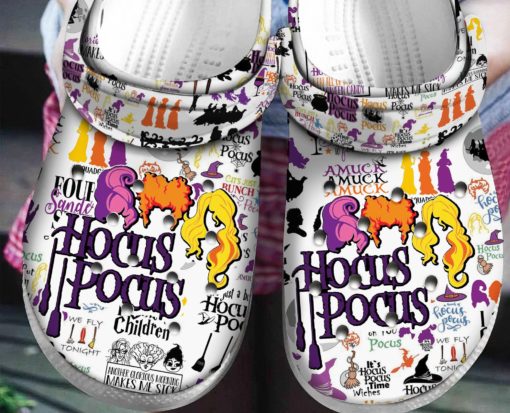 Hocus Pocus Pattern Cute Icon Crocs Clog Shoes