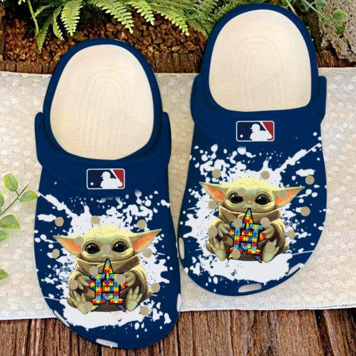Houston Astros Baby Yoda Autisms Crocs Clog Shoes