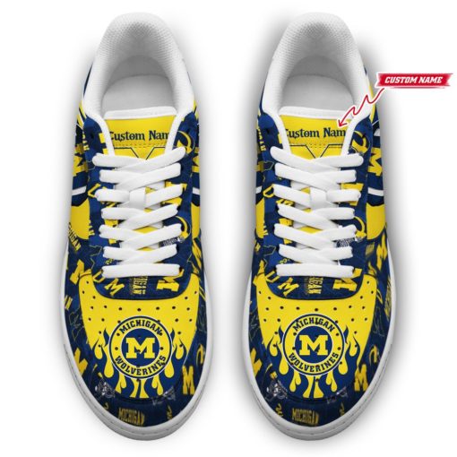 Michigan Wolverines NCAA Football Team Air Force Shoes Custom Sneakers