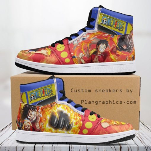 Monkey D. Luffy Red Hawk One Piece Casual Shoes, Custom Sneakers