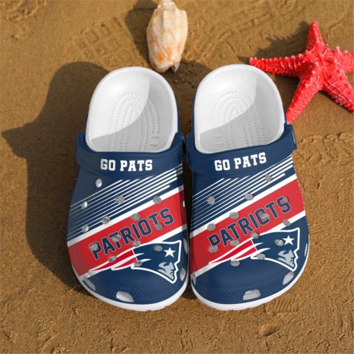 New England Patriots Go Pats Custom For Nfl Fans Crocs Clog Shoes