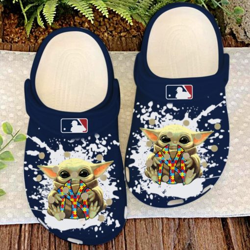 New York Yankees Ny Baby Yoda Autism Crocs Clog Shoes