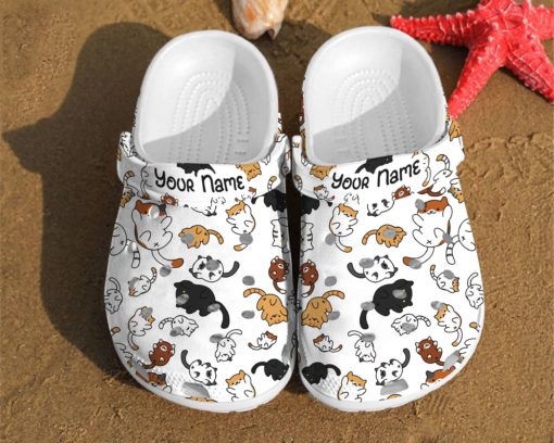 Personalized Cat Pattern Gift For Lovers Comfortable Summer Crocs Clog Shoes