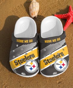 Pittsburgh Steelers Here We Go Custom For Nfl Fans Crocs Clog Shoes