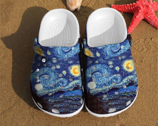 Starry Night Vincent Van Gogh Paintings Design Unisex Birthday Gifts Crocs Clog Shoes
