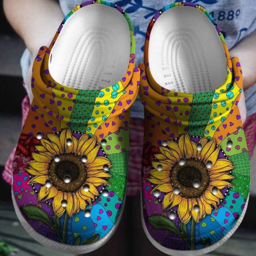 Sunflower Hippie Colorful Crocs Clog Shoes